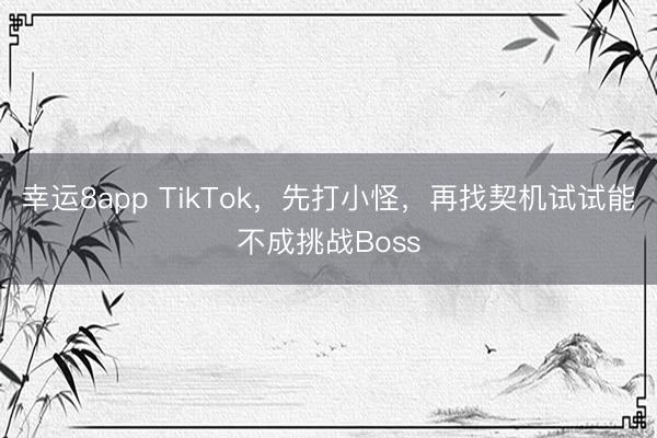 幸运8app TikTok,先打小怪,再找契机试试能不成挑战Boss