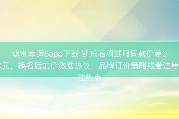 澳洲幸运8app下载 凯乐石羽绒服同款价差900元，换名后加价激勉热议，品牌订价策略成眷注焦点