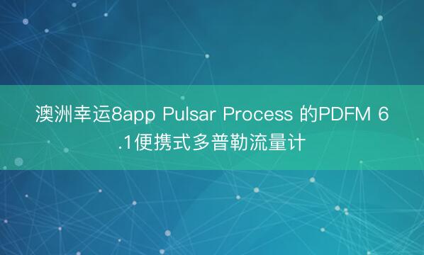 澳洲幸运8app Pulsar Process 的PDFM 6.1便携式多普勒流量计