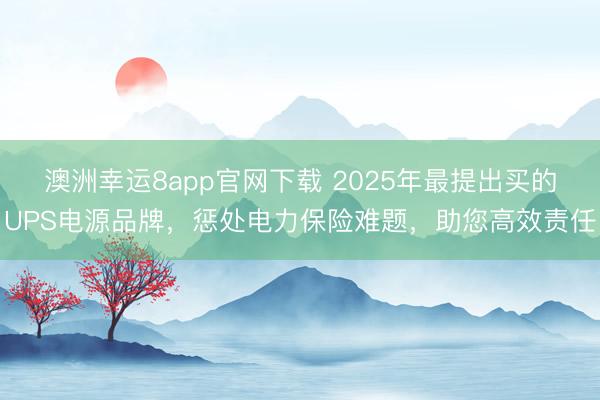 澳洲幸运8app官网下载 2025年最提出买的UPS电源品牌，惩处电力保险难题，助您高效责任