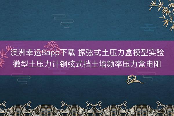 澳洲幸运8app下载 振弦式土压力盒模型实验微型土压力计钢弦式挡土墙频率压力盒电阻