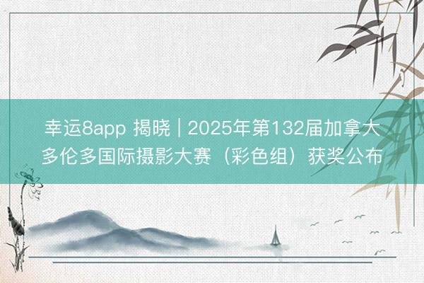 幸运8app 揭晓 | 2025年第132届加拿大多伦多国际摄影大赛(彩色组)获奖公布