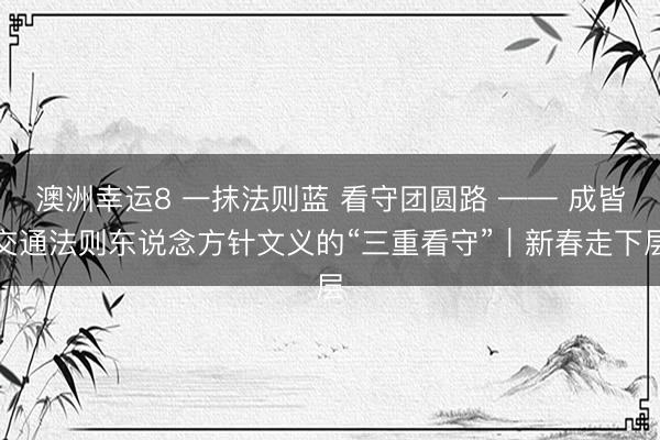 澳洲幸运8 一抹法则蓝 看守团圆路 —— 成皆交通法则东说念方针文义的“三重看守”｜新春走下层