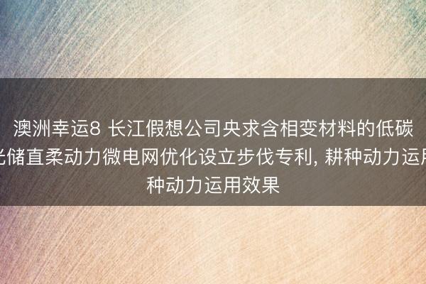 澳洲幸运8 长江假想公司央求含相变材料的低碳建筑光储直柔动力微电网优化设立步伐专利, 耕种动力运用效果