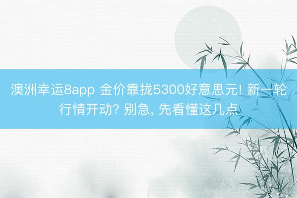 澳洲幸运8app 金价靠拢5300好意思元! 新一轮行情开动? 别急, 先看懂这几点