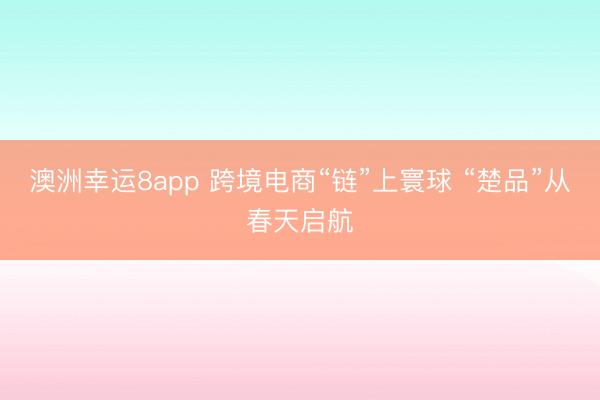 澳洲幸运8app 跨境电商“链”上寰球 “楚品”从春天启航
