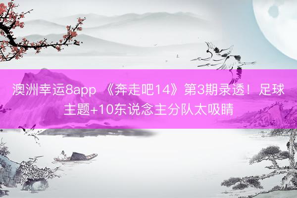 澳洲幸运8app 《奔走吧14》第3期录透！足球主题+10东说念主分队太吸睛