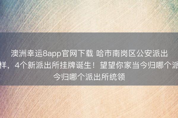 澳洲幸运8app官网下载 哈市南岗区公安派出所架构同样,4个新派出所挂牌诞生!望望你家当今归哪个派出所统领