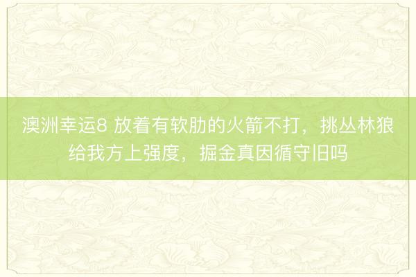 澳洲幸运8 放着有软肋的火箭不打，挑丛林狼给我方上强度，掘金真因循守旧吗