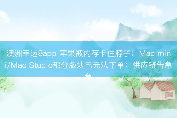 澳洲幸运8app 苹果被内存卡住脖子！Mac mini/Mac Studio部分版块已无法下单：供应链告急