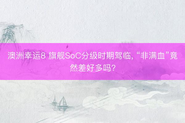 澳洲幸运8 旗舰SoC分级时期驾临， “非满血”竟然差好多吗?