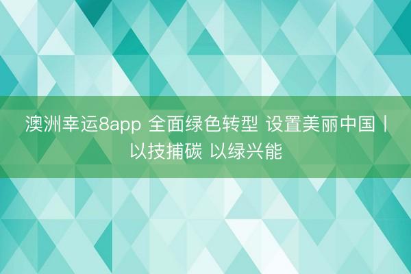 澳洲幸运8app 全面绿色转型 设置美丽中国丨以技捕碳 以绿兴能