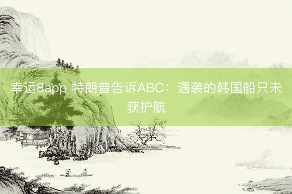 幸运8app 特朗普告诉ABC：遇袭的韩国船只未获护航